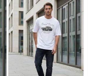 Shein White "Grand Touring" Graphic T-Shirt