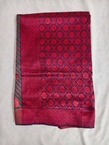 Elegant Teal and Maroon Saree