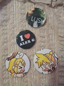 random bag pins/ badges<3