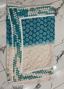 Stunning Teal saare with blouse