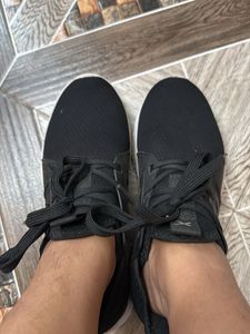 Black Lace-Up Sneakers