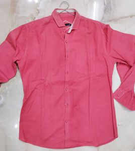 Men's Salmon Red Long Sleeve Shirt