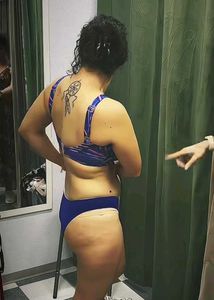 Blue &amp; Purple Patterned Bikini Top