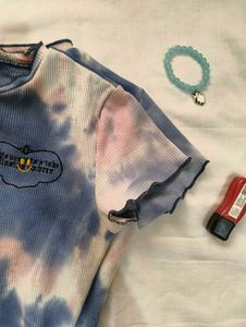 Tie-Dye Ribbed Cropped Top