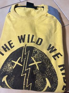 Yellow Smiley World Sweater