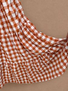 Rust Gingham Tiered Sundress