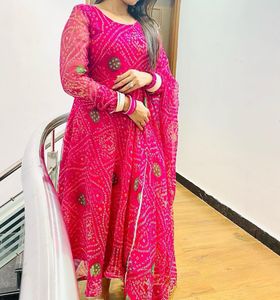 Jaipuri Bandhani Kurta Set