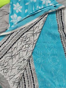 Beautiful Blue Floral Saree