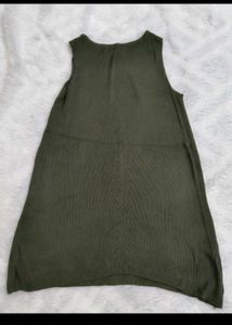 Olive Green Sleeveless Knit top