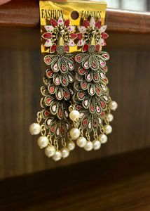 Elegant Peacock Drop Earrings