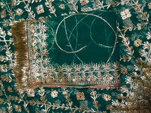 Emerald Green &amp; Gold Embroidered Rajputi Poshak