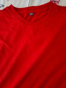 Men's Plain Red Crew Neck T-Shirt