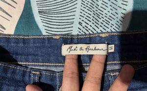 Classic Blue Denim Button-Front Skirt