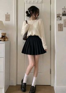 Black Pleated Sports Skort (Skirt With Shorts)