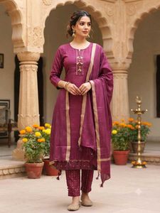 Elegant Purple Kurta Set with Dupatta