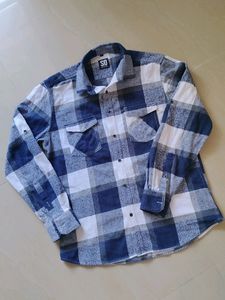 Unisex Plaid Flannel Shirt Jacket
