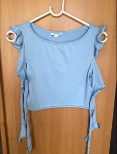 Light Blue Trendy Top