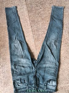 Distressed Blue Denim Jeans