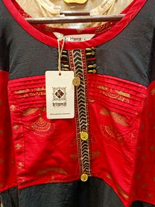 DESIGNER COTTON SLEEVELESS GOWN WITH DUPATTA