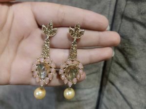 Elegant Drop Earrings with Pearls