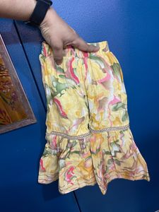 Yellow Floral Gharara Set for Girls