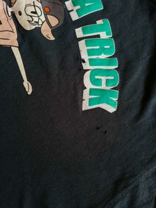 Dark Navy Graphic T-Shirt With Little Distress
