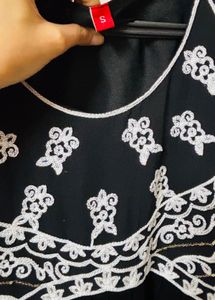 Elegant Black Embroidered Gown