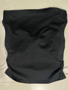 Black padded off shoulder top