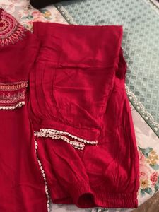 Vibrant Red Kurta Set bust 40 length 31.5 pant len