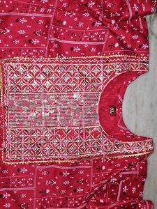 Red Printed Kurta