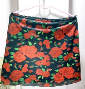 Vintage Rose Print Mini Skirt