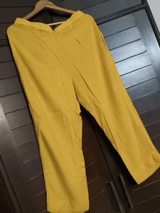Women Straight Yellow Ethnic Pants