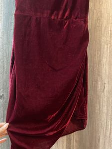Burgundy Velvet Mini Dress
