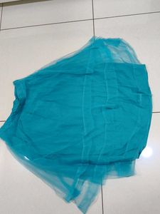 Teal Tulle Ethnic Skirt or chaniya