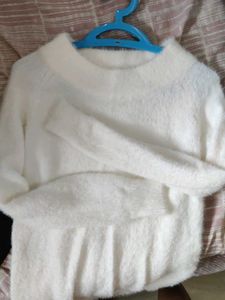 Shein Cozy White Fuzzy Sweater
