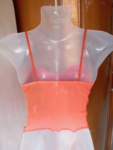 Sheer Lace Trim Cami Top