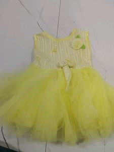 Adorable Yellow Party Dress Frock