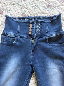 High Waisted Skinny Blue Jeans