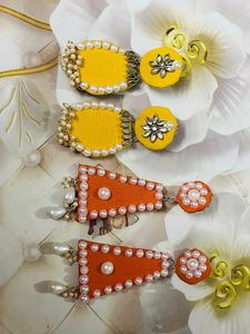 New Hand Made Fabric Earrings Combo Set