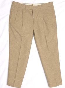 Men's Vintage Tan Pleated Formal Trouser