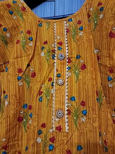 Stitched Mustard A line Kurta