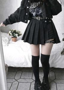 🔗Gothic/Grunge Black pleated mini skirt 🖤