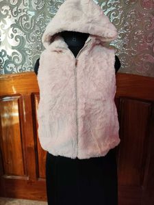 Fuzzy Hooded Fleece Vest