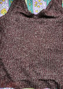 Maroon Ribbed Tank Top