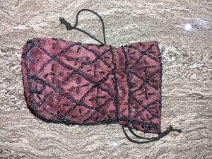 Beaded Maroon Velvet Potli