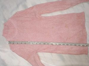 Baby Pink Ribbed High-Neck Sweater 💖