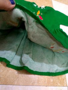 Green Embroidered Baby winter Dress