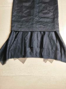 korean Skirt with Tulle Hem