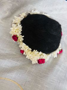 Traditional Hair Bun with Floral Garland