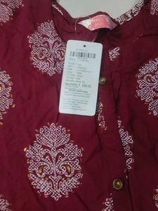 Maroon Printed Kurta